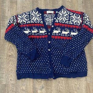Vintage Handknit Norway Christmas sweater